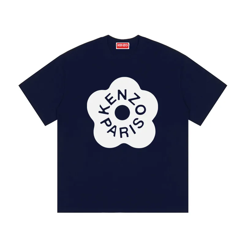 Kenzo BOKE FLOWER 2.0 University Jungle Team 'BOKE FLOWER' T-SHIRT Color: Black Tibetan Blue White Size: M L XL XXL Three Standards Style Number: K 53